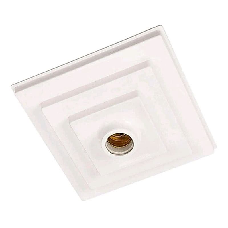 Plafon Decorativo Quadrado, Oitavado e Redondo Simples com Soquete de Porcelana E27 Branco
