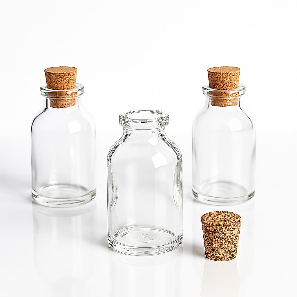 Kit 25 Unidades Vidro Penicilina Rolha Cortiça 50mL Cozinha Lembrancinha