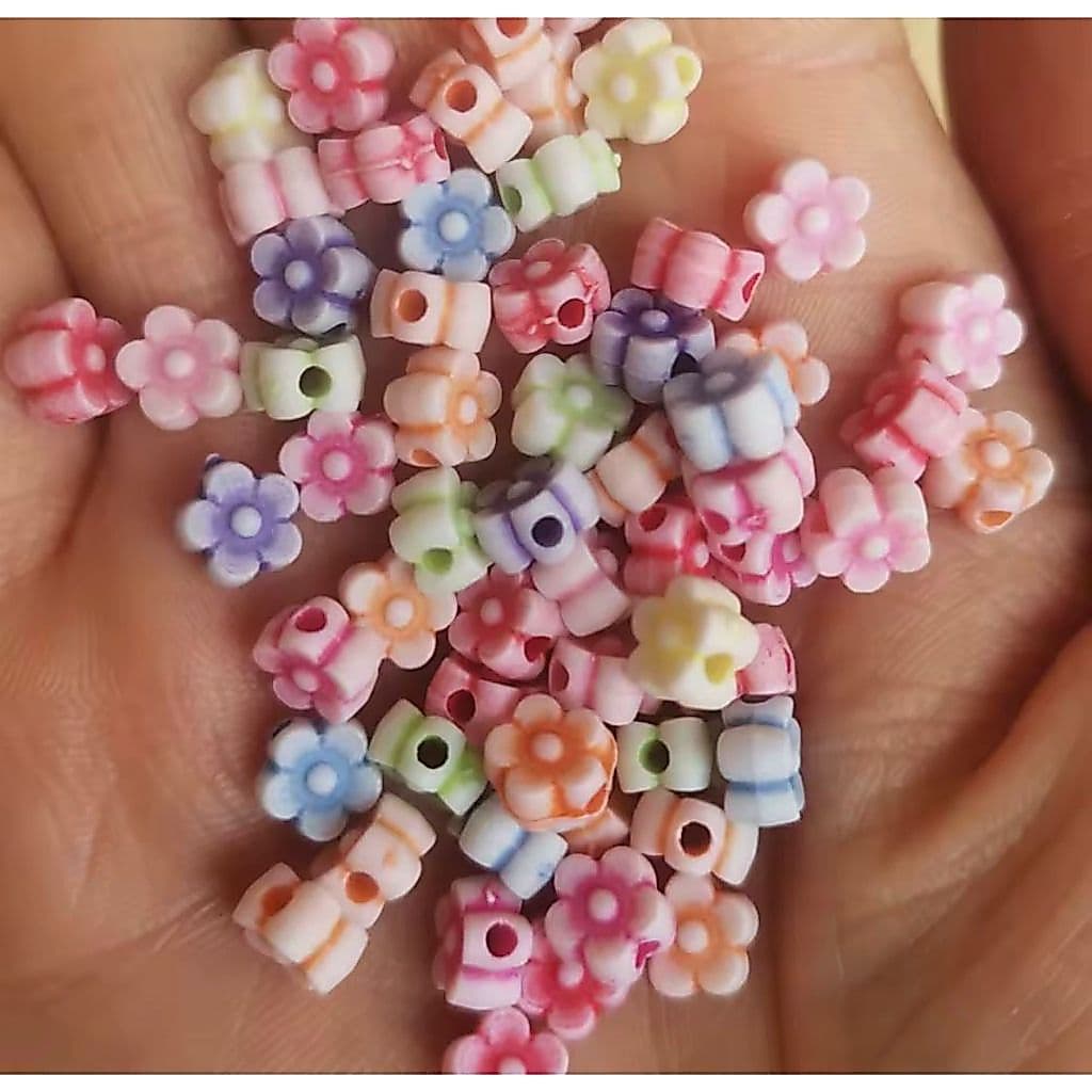 Missanga Miçangas Coloridas Para Pulseiras Florzinha 8mm