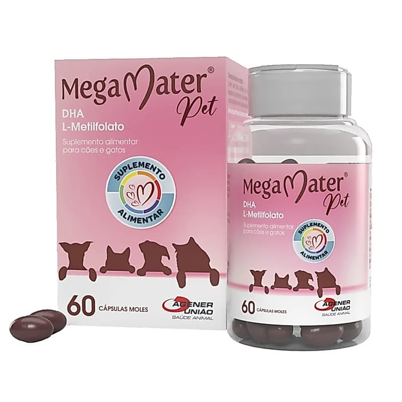 Suplemento Mega Mater Pet Para Cães E Gatos - 60 Cápsulas