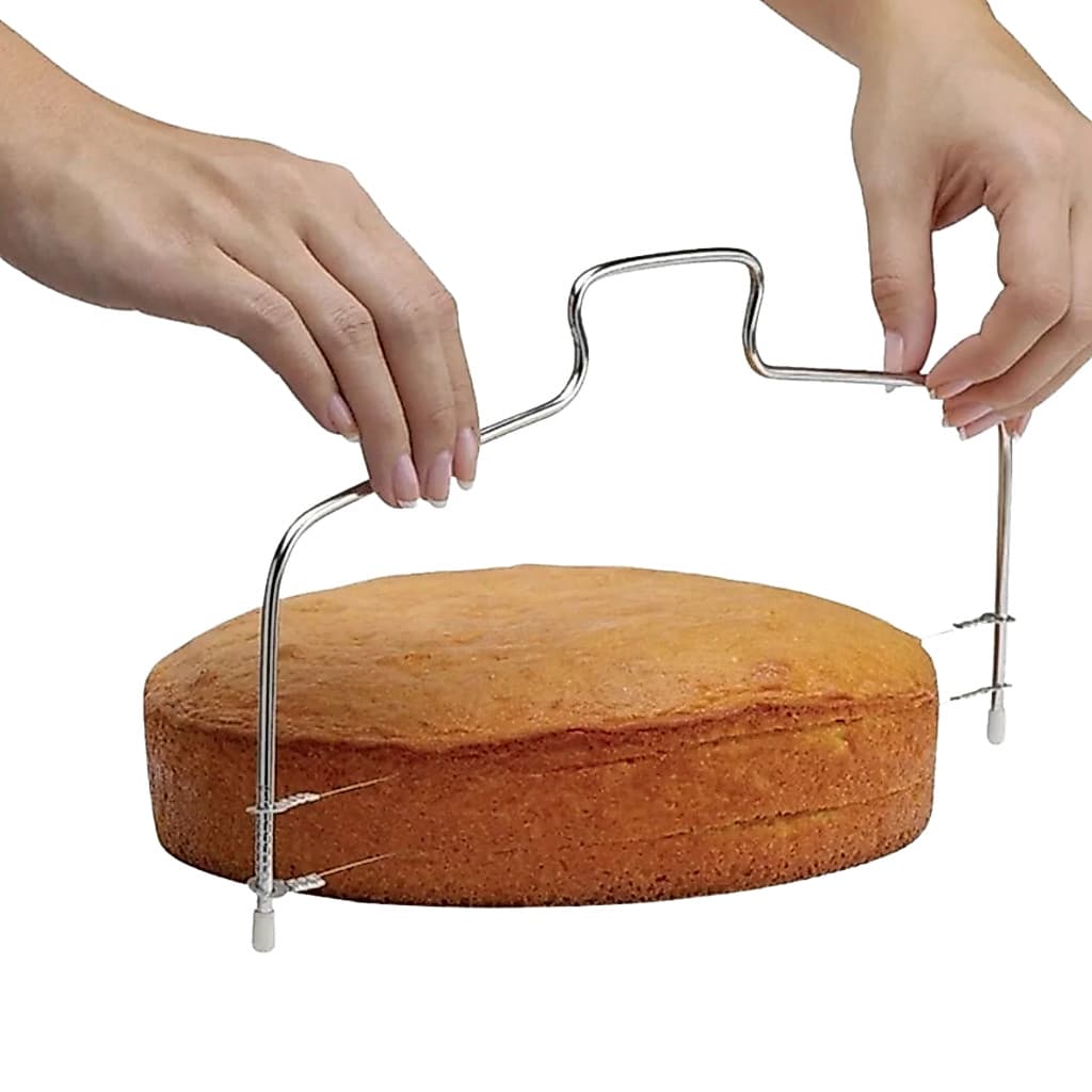 Cortador De Bolo Nivelador Fatiador  Inox Fio Duplo Confeitar Confeiteiro Doces Recheio