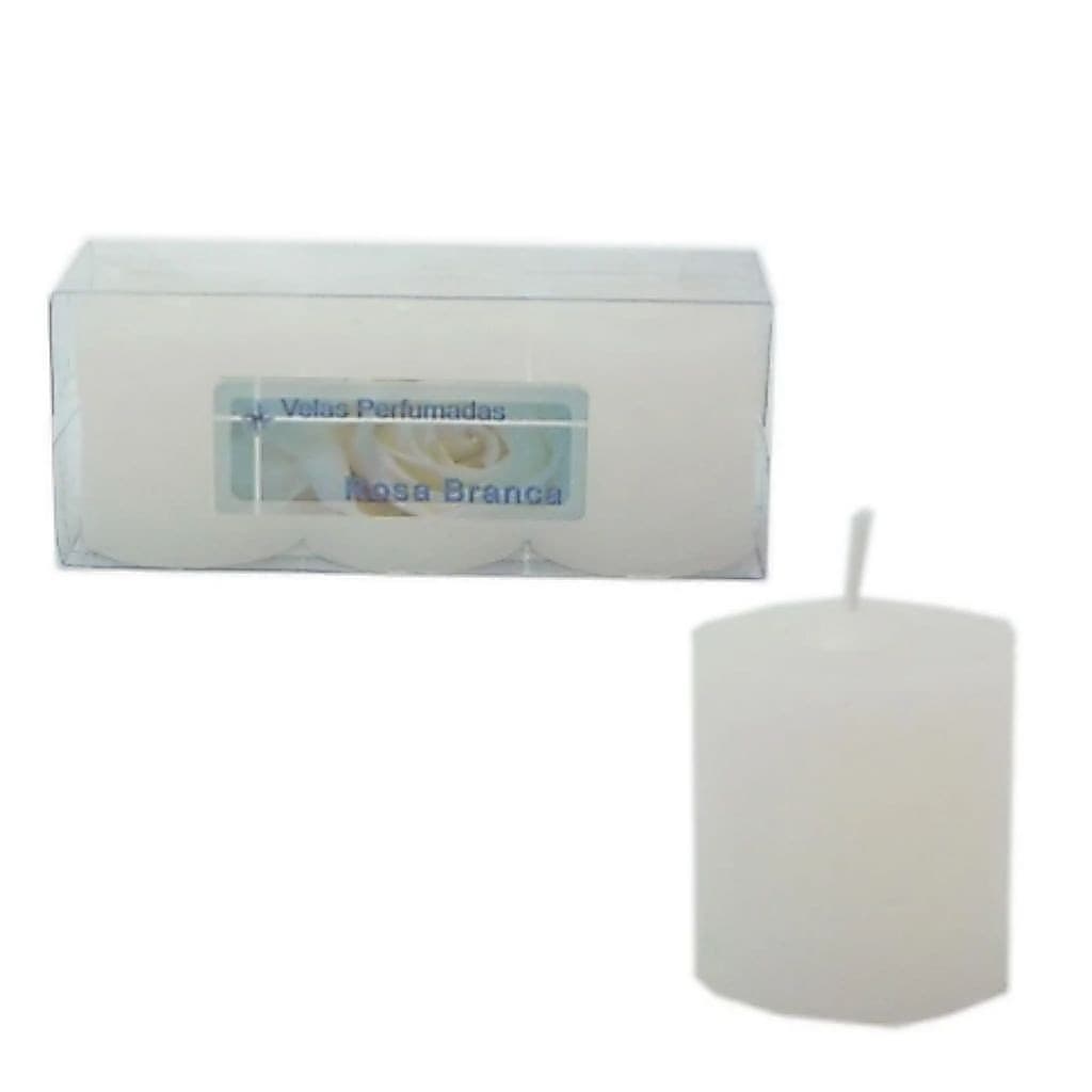 Kit 3 Velas Perfumadas De 1 Dia - Aroma Rosa Branca