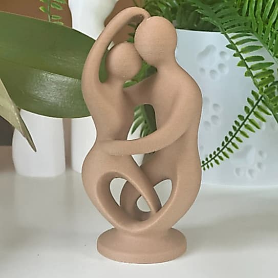Escultura Casal Dança Decoração Elegância em Movimento - Abstrata Minimalista de Dança
