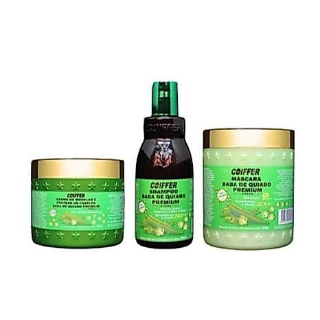 Kit Cliente Baba de Quiabo Premium Coiffer 3 Passos Para Hidratação, Nutrição e Regeneração Capilar