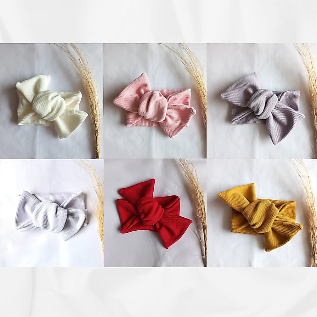Faixa para menina Kit com 6 Faixa Cores Neutras Turbante para bebê laço maternidade baby Canelado