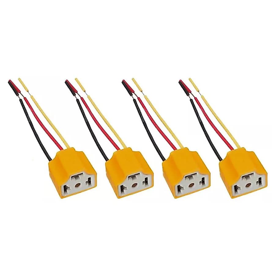 Kit 4 Soquete Farol H4 Com Chicote