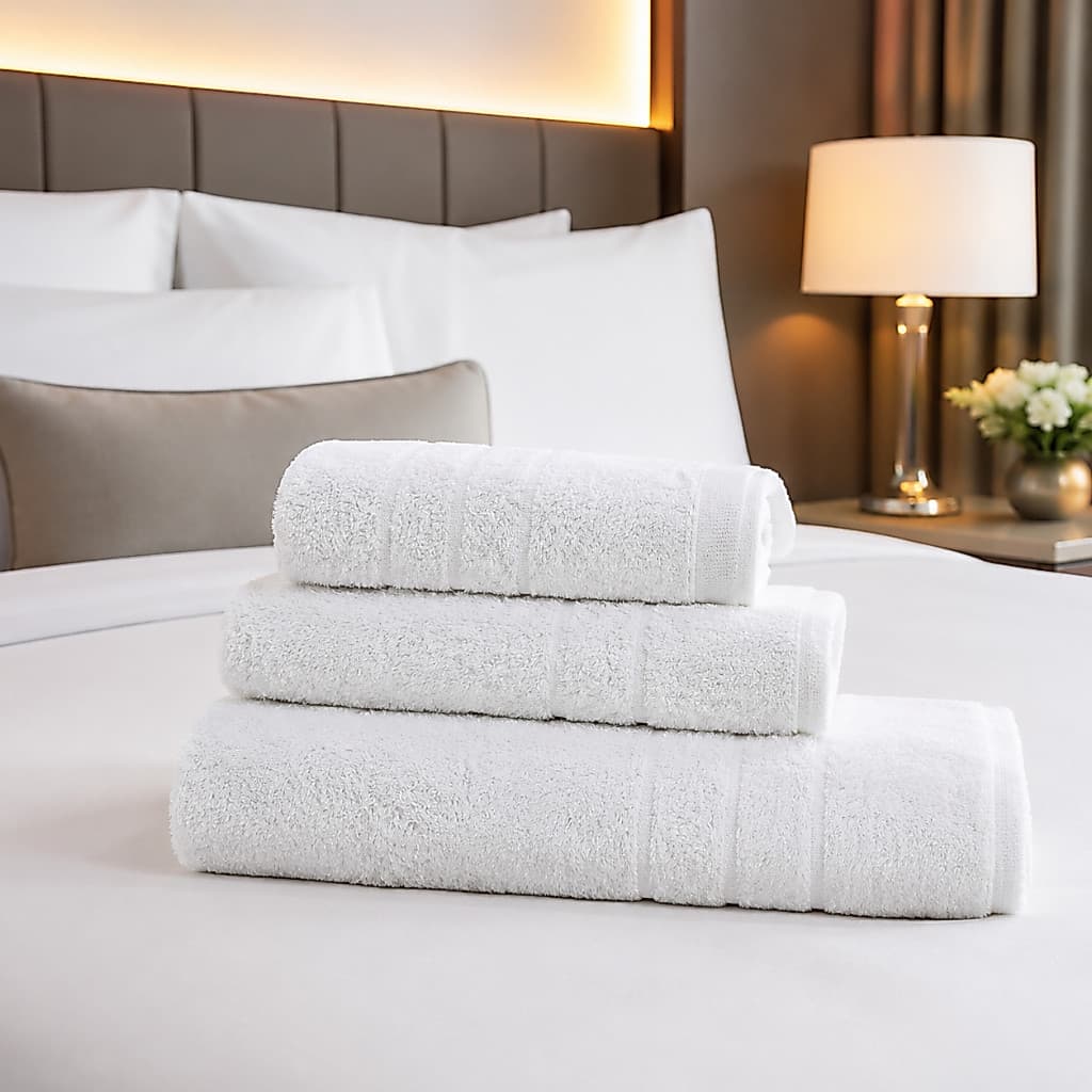 Kit 3 Toalhas Brancas Linha Hotel 1 Banho 1 Rosto 1 Piso Alta Absorção 420g
