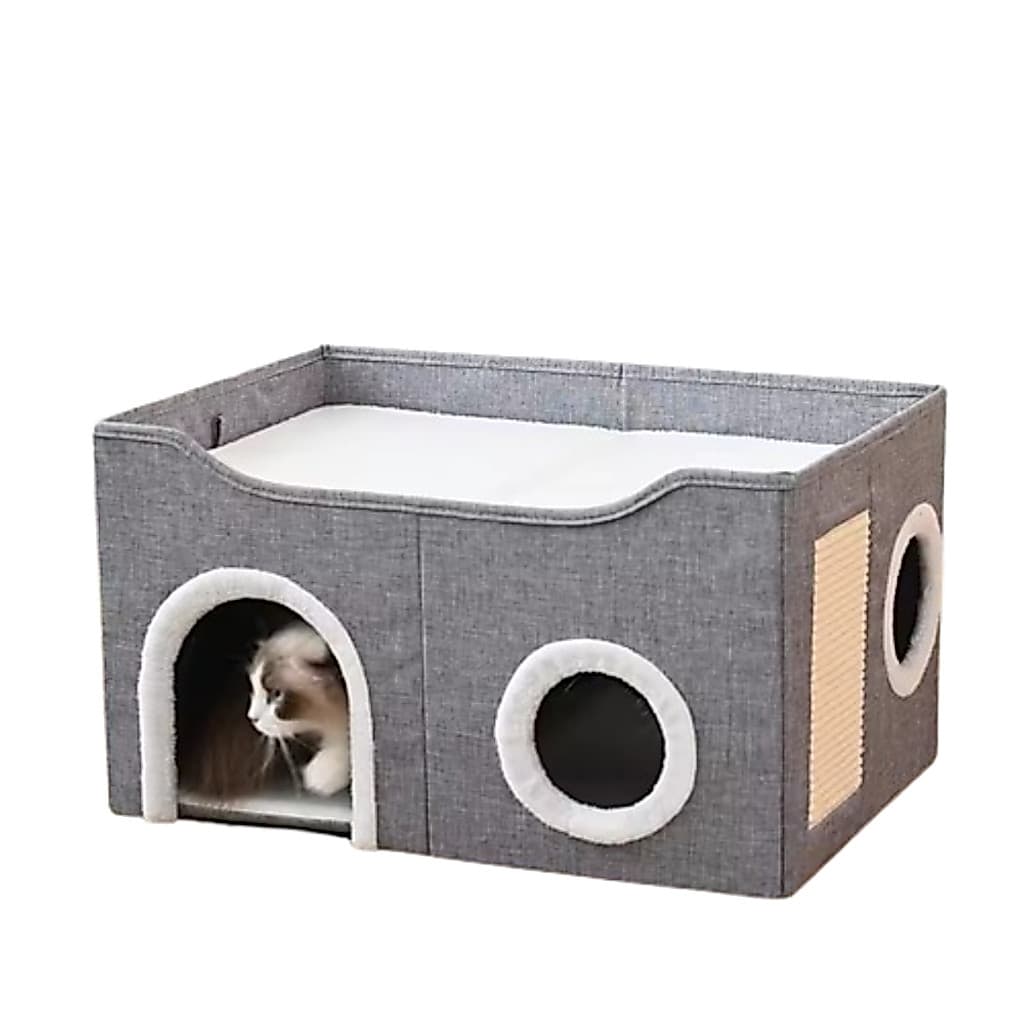 Casinha Cama Dobrável Portátil Cães Gatos Arranhador