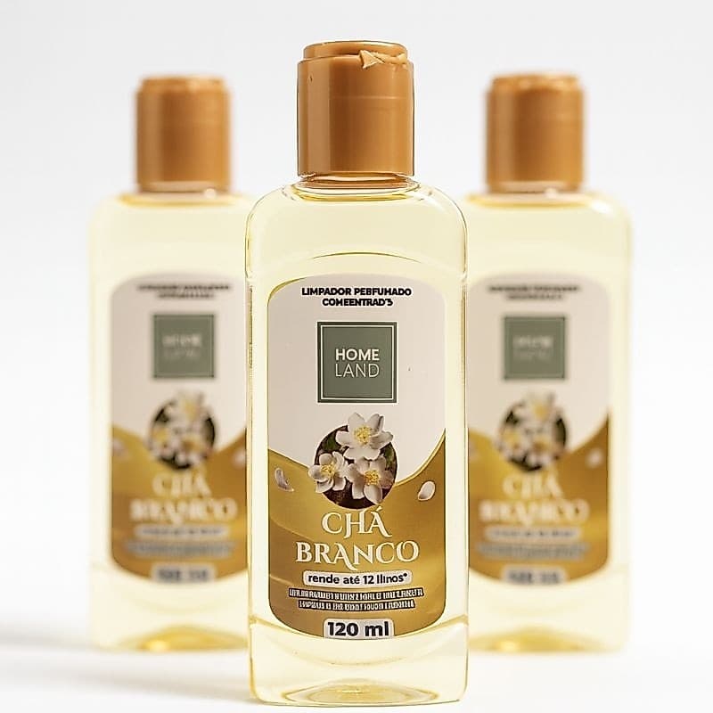 Limpador Perfumado Concentrado Chá Branco 120ml – Home Land | Rende até 12 Litros