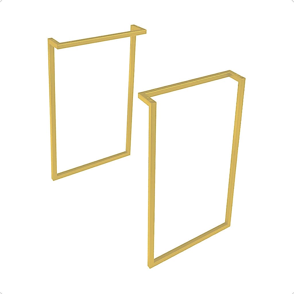 Kit 2 Bases Pé Ferro  P Mesa Estilo Industrial Dourado