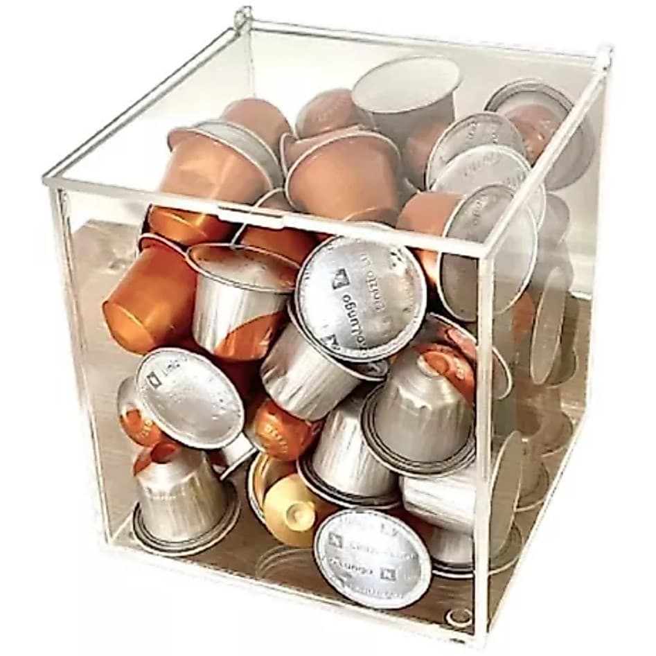 Caixa Acrílica Organizador De Cápsulas Café Cor Transparente Cristal