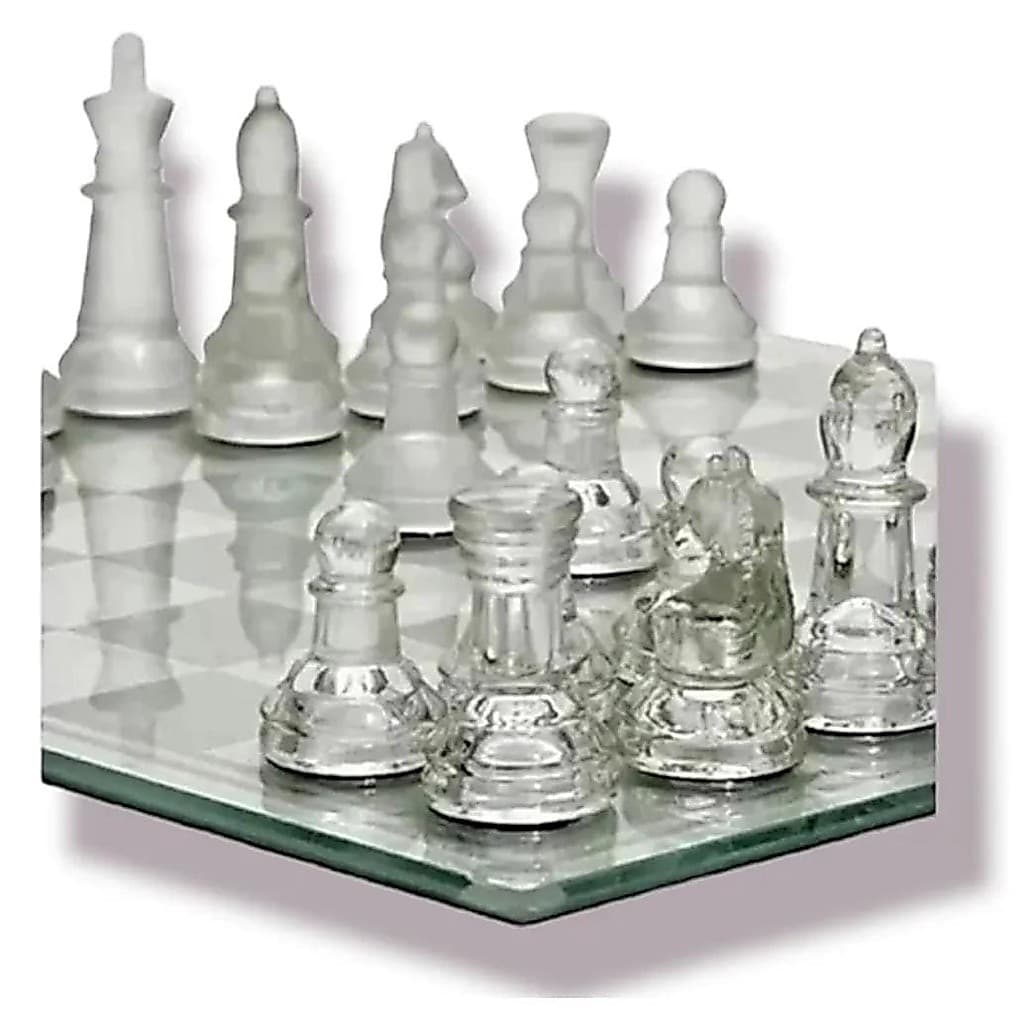 Jogo De Xadrez Tabuleiro De Vidro Luxo 25 X 25CM - GLASS CHESS