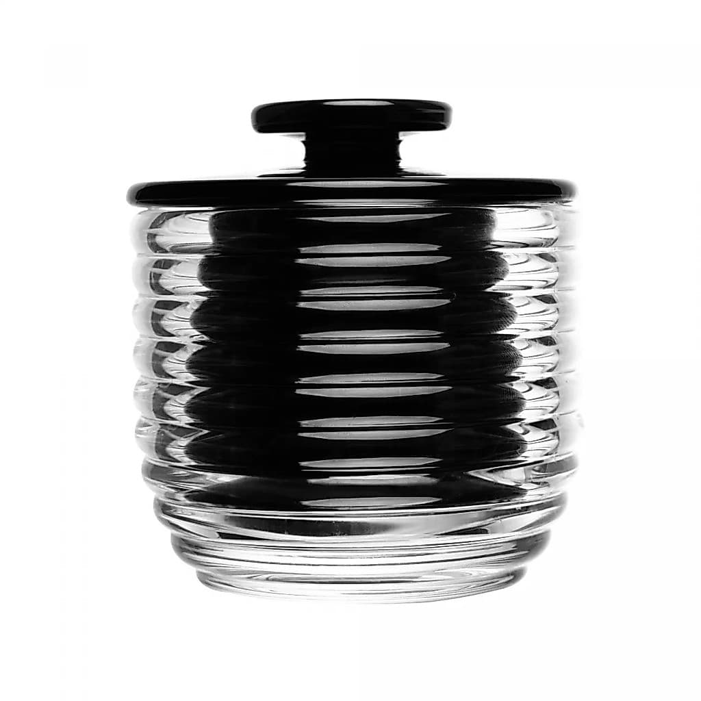 MANTEIGUEIRA FRANCESA VIDRO COLMEIA PRETA 9,5CMX9,5CMX8CM