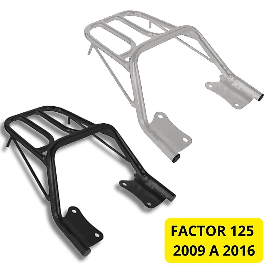 Bagageiro Ybr Yamaha Factor 125 2009 a 2016 Pro Tork Preto ou Cromado Suporte Traseiro