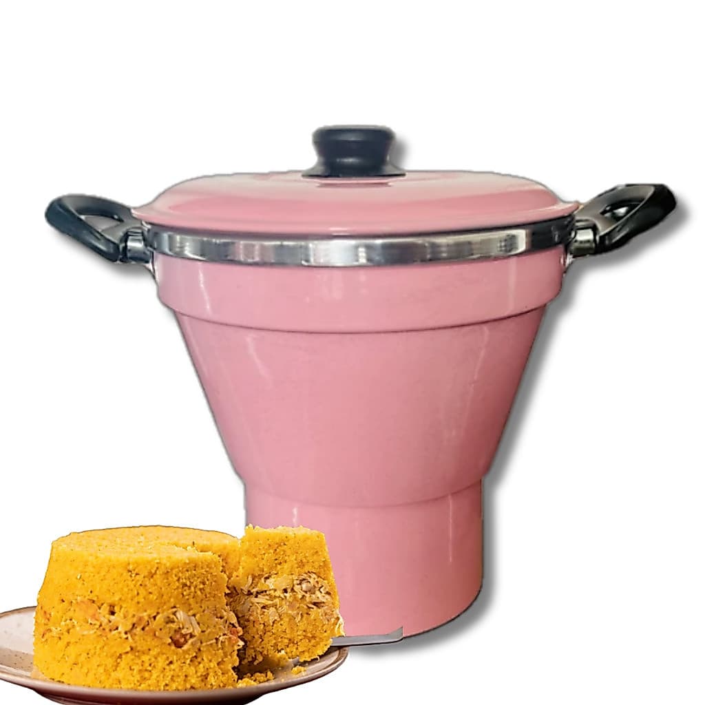 Cuscuzeiro  Aluminio Na Cor ROSA Tamanho Nº14  Cuscuz Nordestino