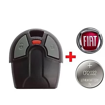 Capa Controle Alarme Fiat Uno Palio Strada + Logo + Bateria Oca
