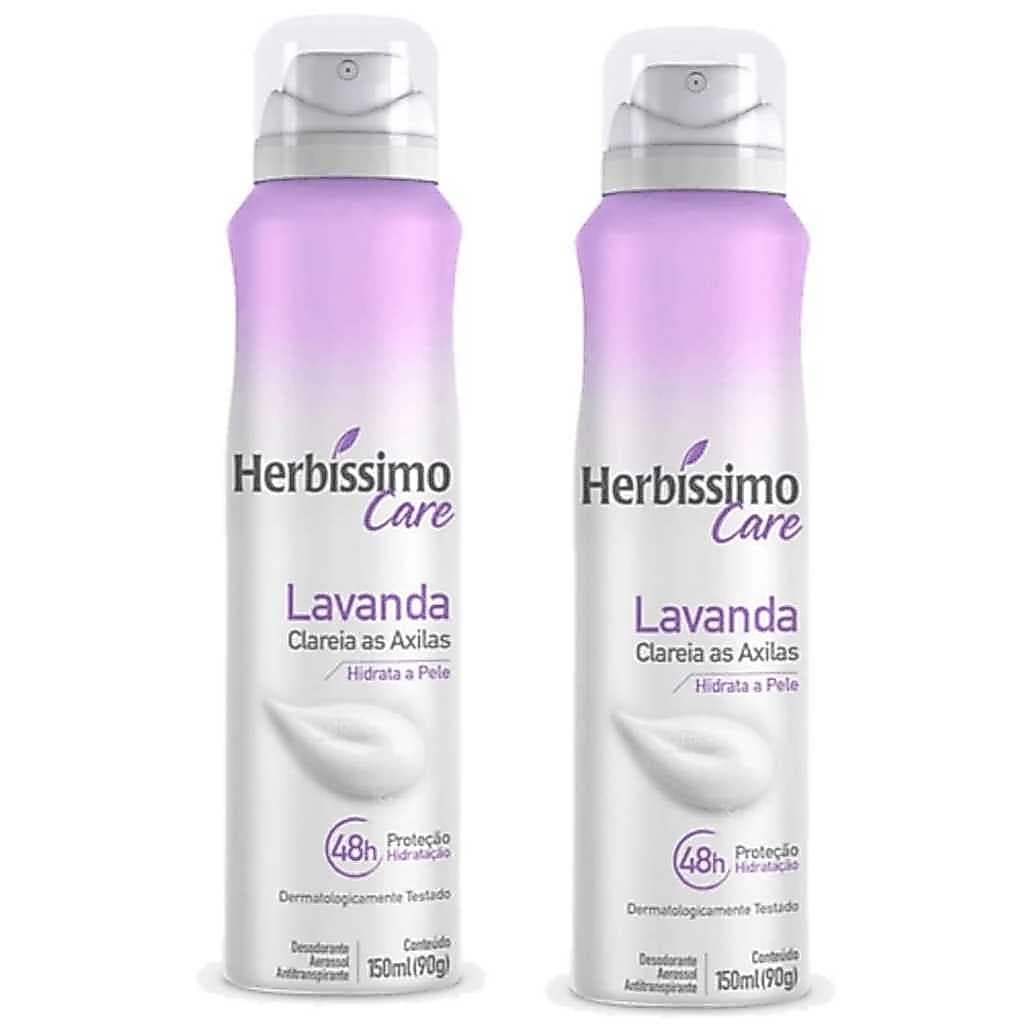 Kit Desodorante Aerossol Antitranspirante Herbissimo Care Lavanda c/2 unidades