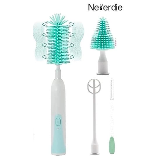 Conjunto Limpeza Elétrica de Escova de Mamadeira Silicone Recarregável Multifuncional para Viagens
