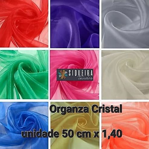 Tecido Organza Cristal (venda a partir de 50 cm x 1,40 m larg)tecido que tem ótima pela durabilidade