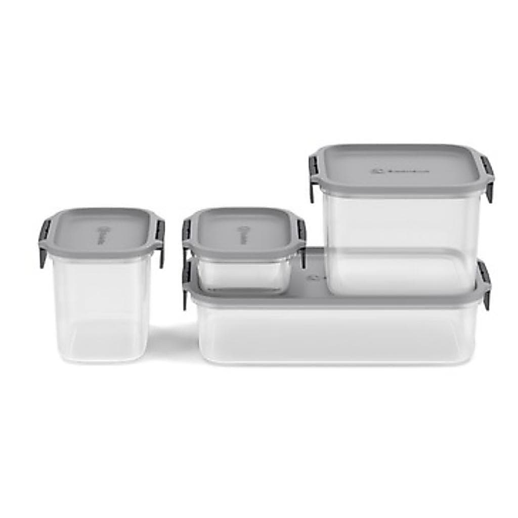 Potes Herméticos Electrolux Cinza 4 Unidades Empilháveis Modulares