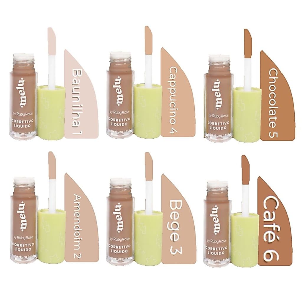 corretivo facial liquido maquiagem melu - ruby rose
