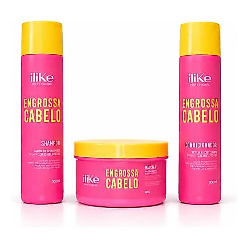 Kit Ilike Engrossa Cabelo 3 Produto Uso Profissional Em Casa