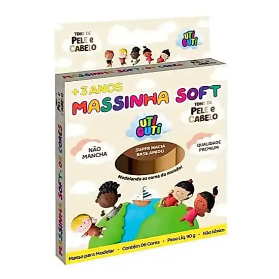 Massa de Modelar Soft Giotto UtiGuti Tons Pele e Cabelo 06 cores