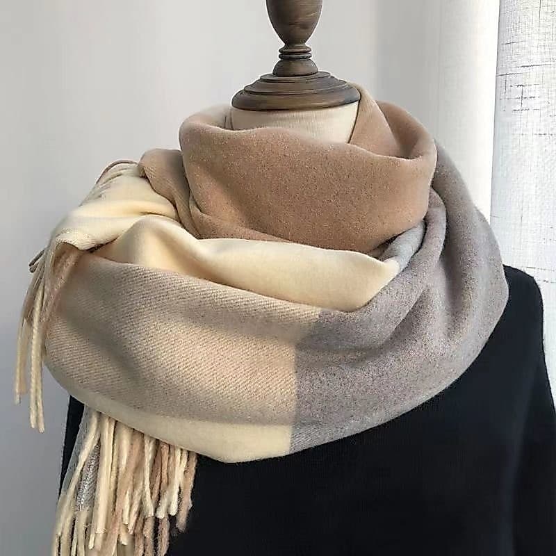 Cachecol Xadrez Feminino Lenço Pashimina Echarpe Masculino Unissex Para Frio Inverno/cor enviada aleatoriamente