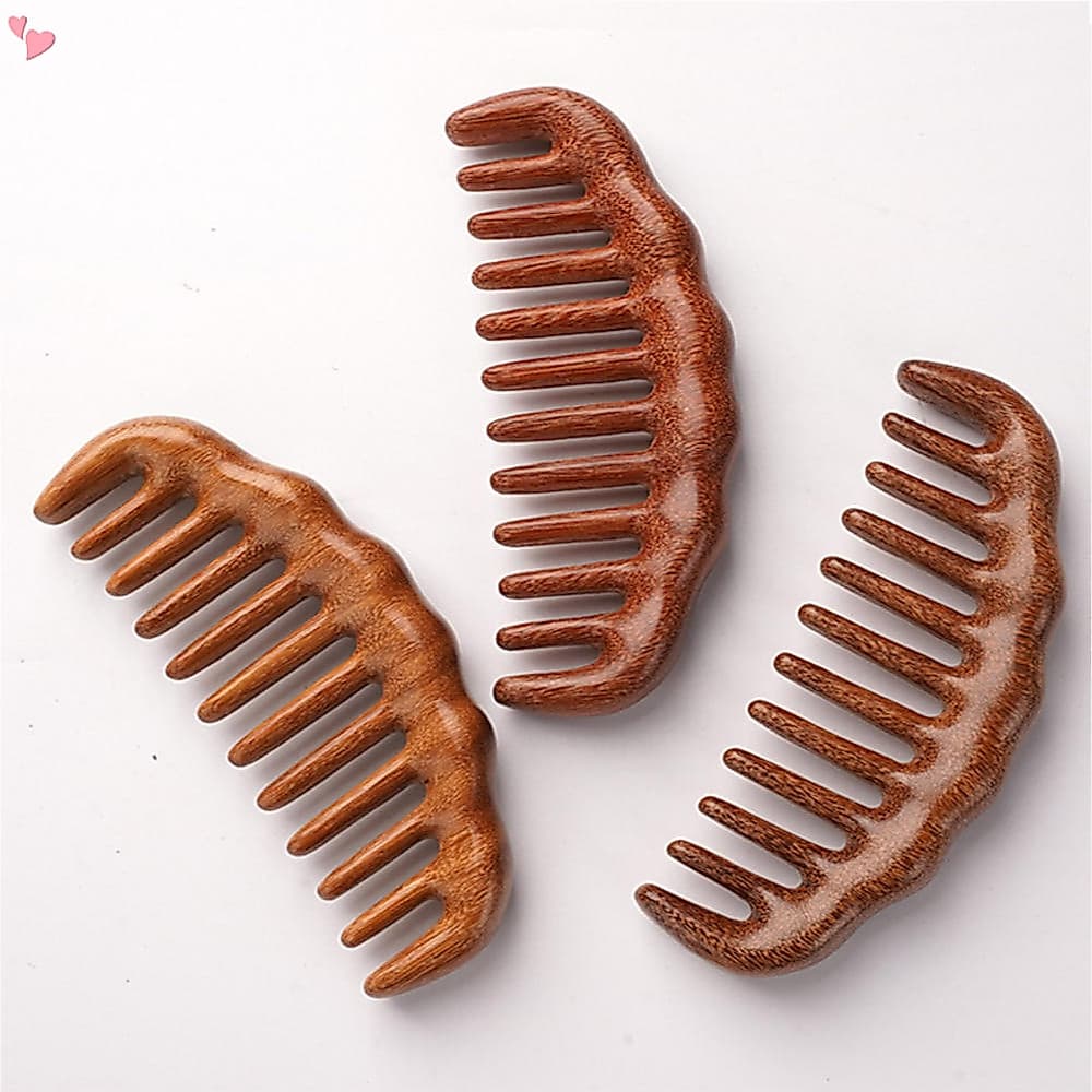 Pente De Madeira Antiestático Desembaraçador Cabelo Natural Para Mulheres Uso Diário Cuidados Pessoais