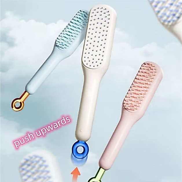Pente Mágico Retrátil De Limpeza Do Cabelo Sem Danos Antiestático De Massagem Para Cabeleireiro Liso
