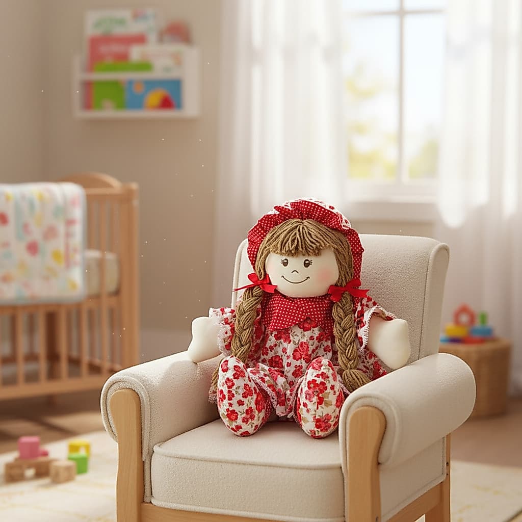 Boneca De Pano Estampada 60cm Infantil Decoração