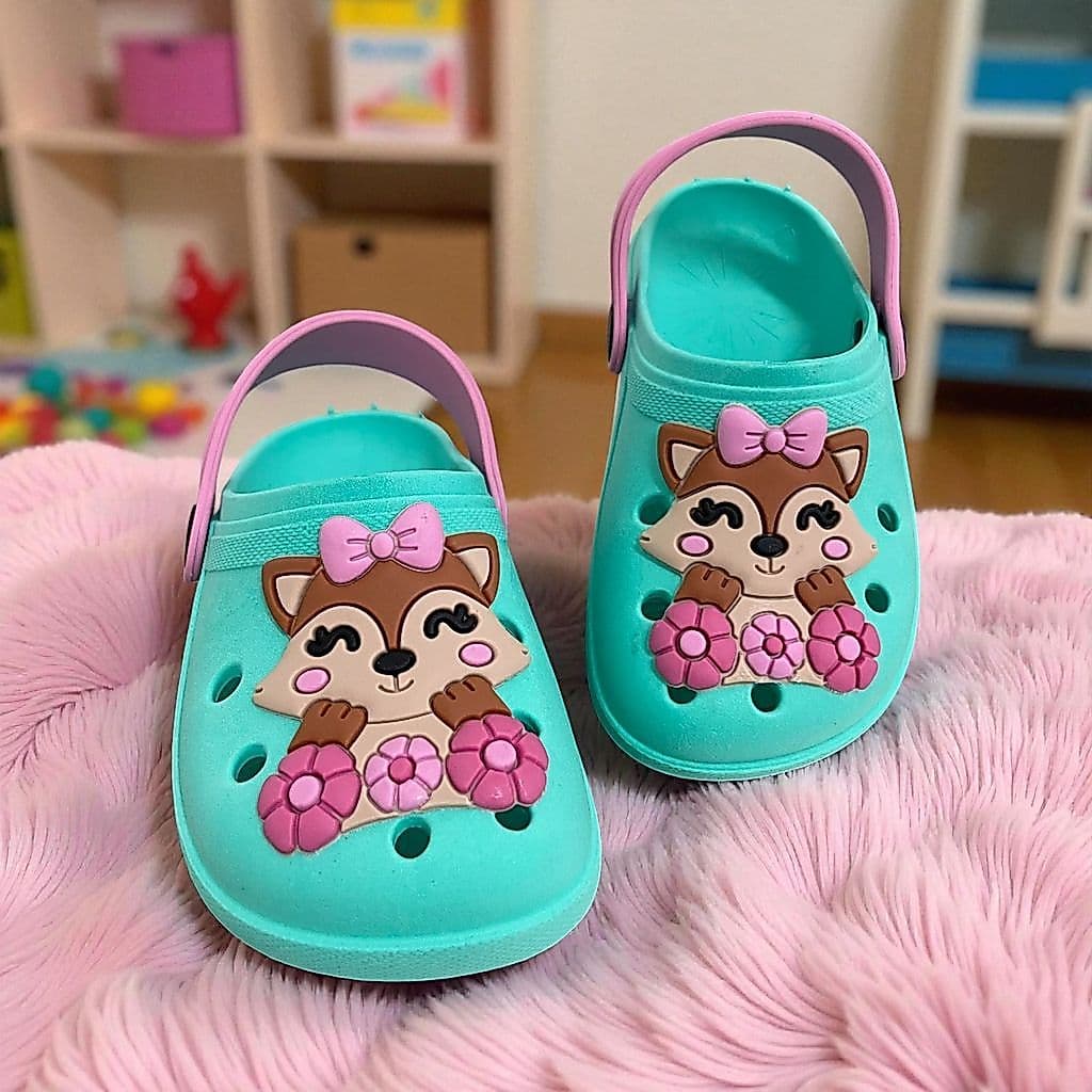 Sandália Infantil Menina Raposa Borboleta Cogumelo Leve Confortável e Antiderrapante Promoção