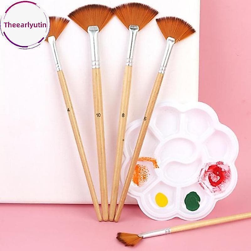 theearlyutin 5 Peças Pincéis De Pintura Em Leque Conjunto De Cabelo De Nylon Para Óleo Acrílico Aquarela Lindos Artístic