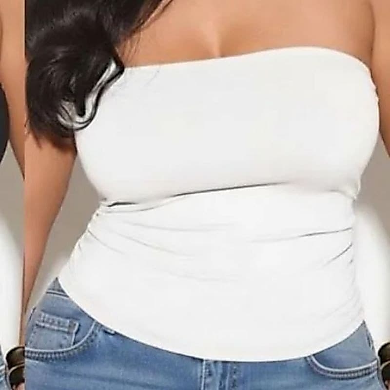 Cropped Tomara que Caia Tamanho Grande Suplex Com Forro Blusa Feminina Plus Size