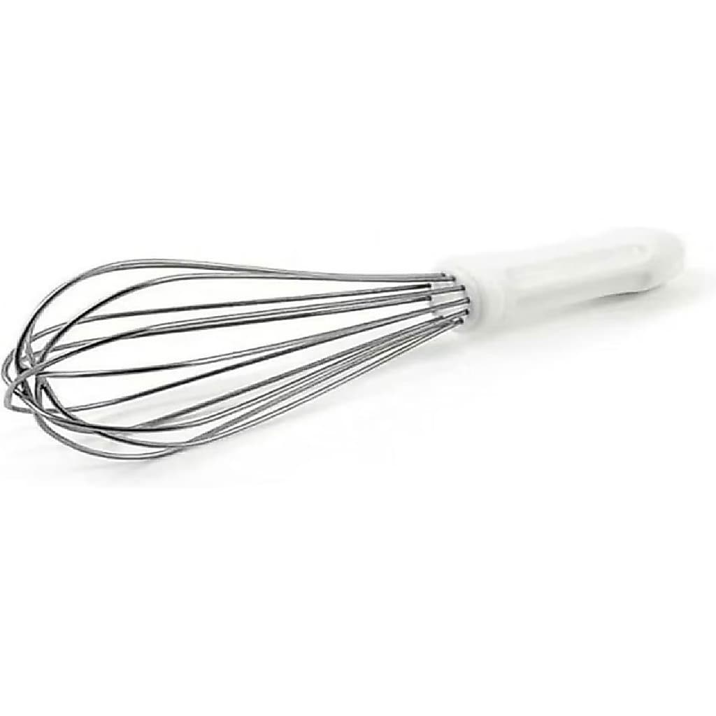 Batedor Fouet Inox 35cm Cabo branco Profissional Culinária Confeitaria Creme Claras em Neve Foe