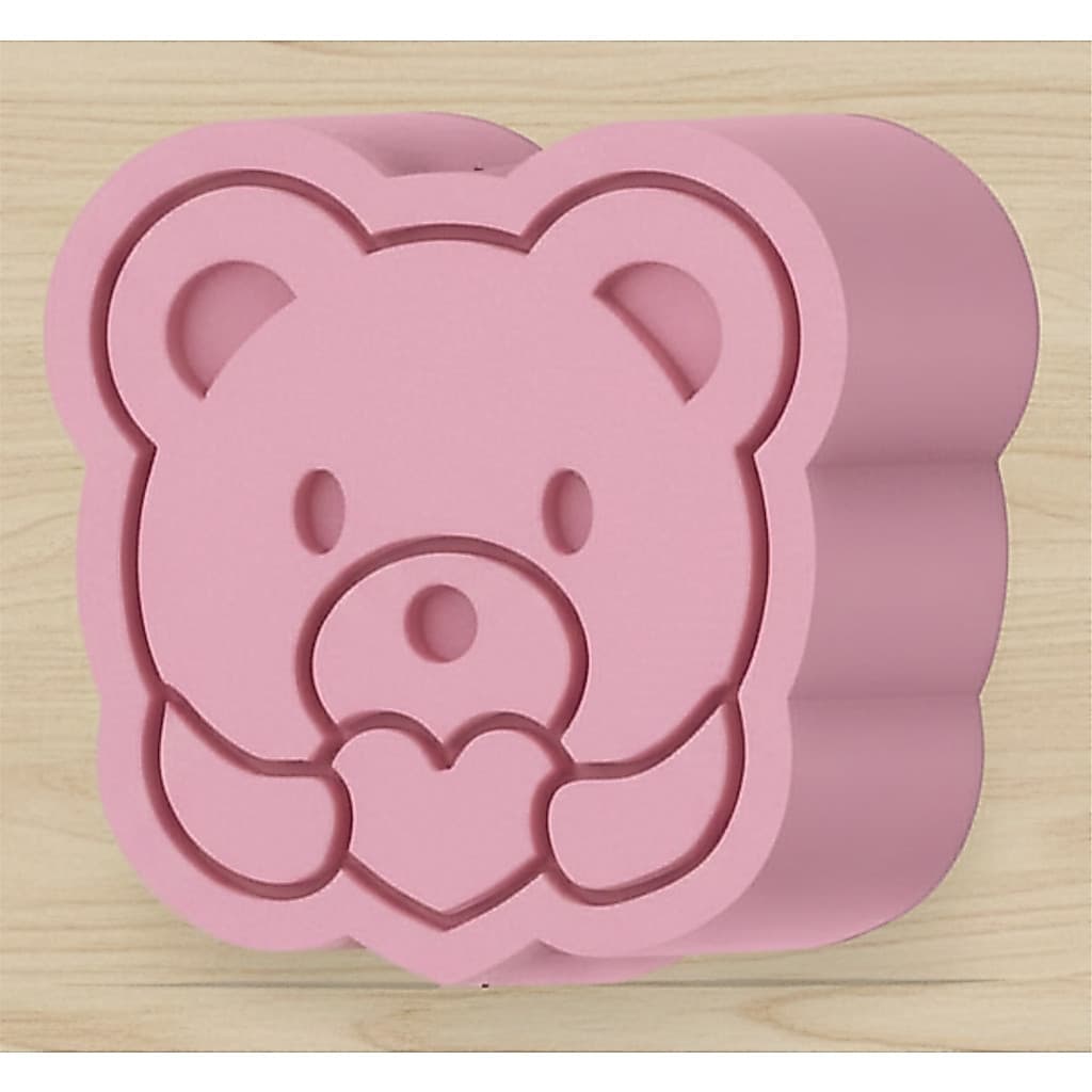 Modelador e Ejetor Para Modelar Doces, Massas e Brigadeiros | Ursinho Teddy com  Coração