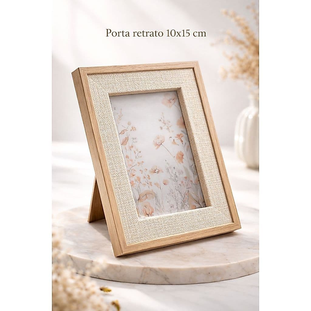 Porta Retrato 10x15 MDF Moldura MDF  Textura Linho Decorativo VIDRO
