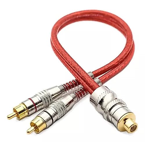 Cabo Rca Y 2 Macho + 1 Femea Blindado Conectores Alta Pressão Ouro