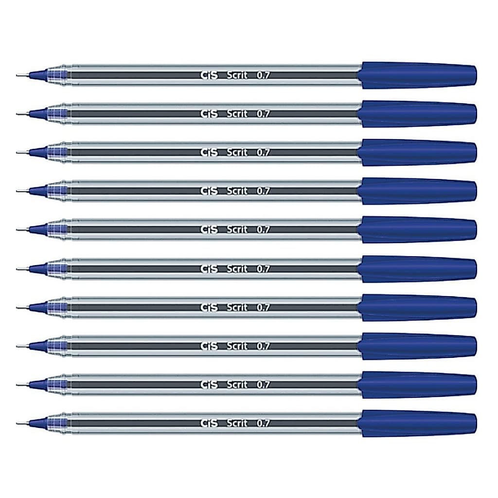 Caneta Esferográfica Cis Scrit 0,7mm Kit com 10 unidades (Azul)
