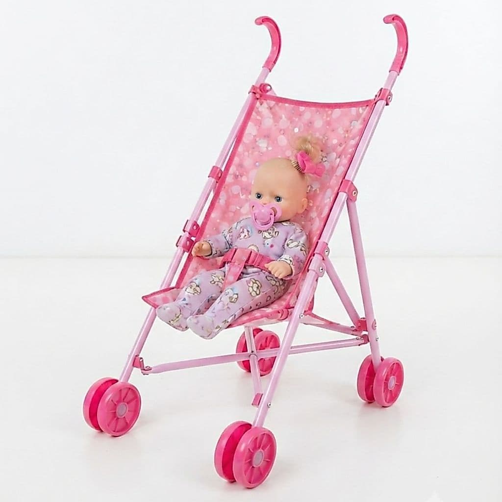 Brinquedo de Bebê Boneca Baby Ly com Roupinha Rofa Chupeta e Acessório de Cabelo