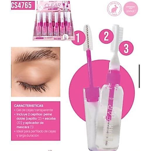 Máscara de Cílios e Sobrancelha Clear 2 em 1 Pink 21 - Gel incolor CS4799