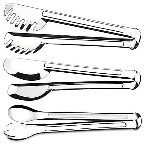 Pegadores Multiuso Pegador Massa Macarrão Salada Cozinha INOX 28cm