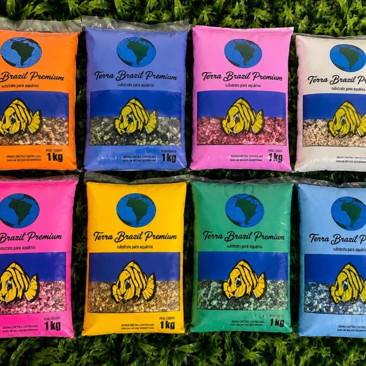 Areia Substrato Colorido Para Aquário Terra Brasil 800g Várias Cores Decorativa