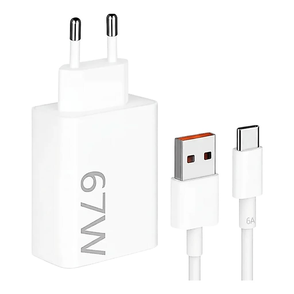 Carregador P/ Xiaomi Turbo 67w Redmi Cor Branco Tipo C Original