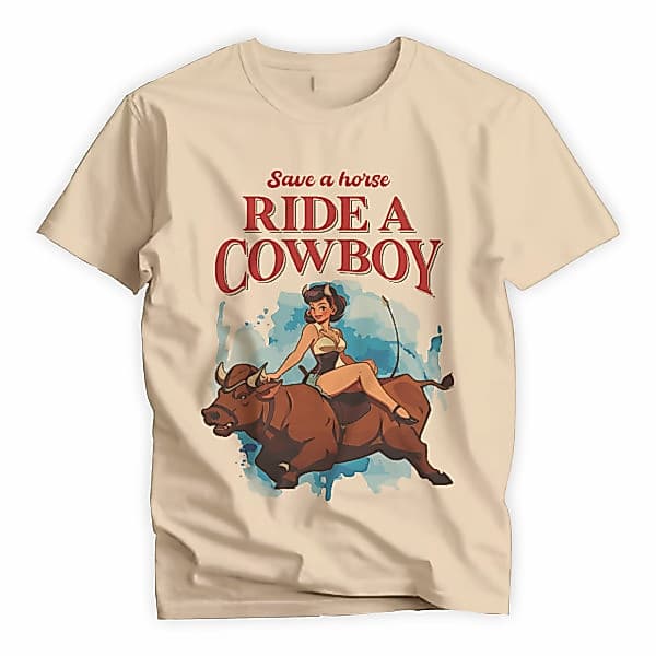 Camiseta Feminina Unissex Save A Horse Ride A Cowboy B1428 Camiosa Masculina