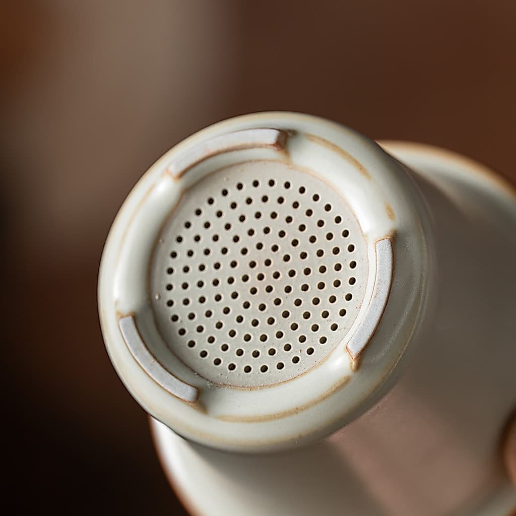 Xícara de chá para escritório com separação de chá e água Ru kiln, xícara de cerâmica, caneca estilo chinês com tampa, x