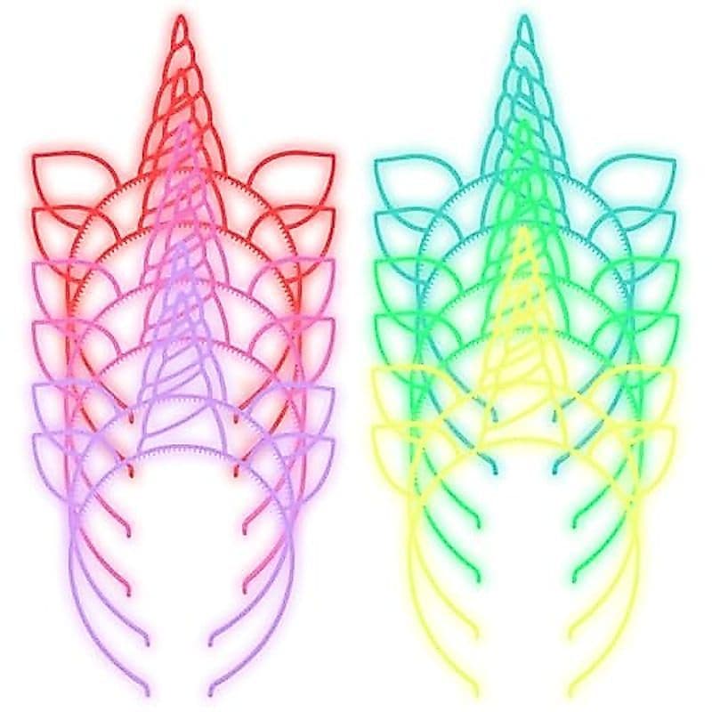ZIRICHER 12 Pçs Brilho No Escuro Headbands , Plástico Acender Faixa De Cabelo Luminosa Bandana Gato Para Meninas Festa C