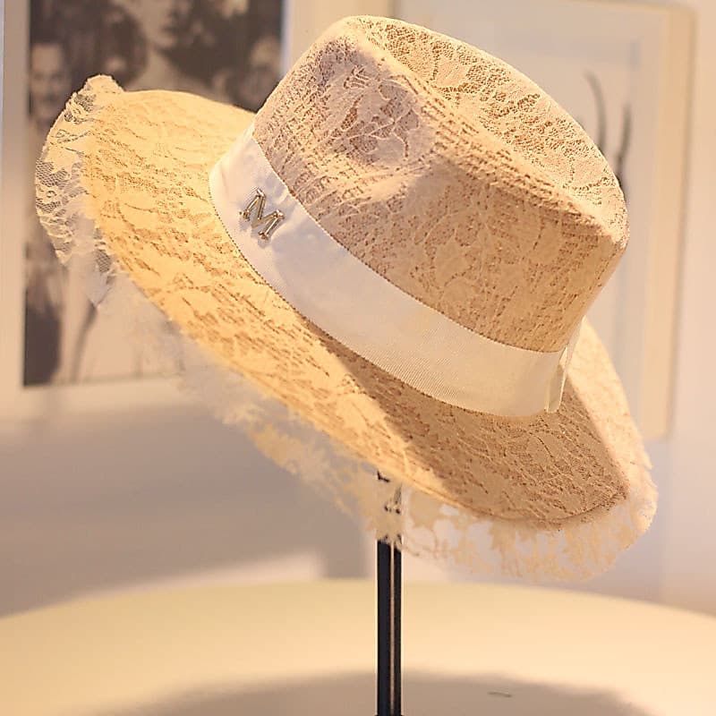 Super bonito laço M etiqueta Jazz chapéu senhoras verão palha chapéu de sol Casual versão coreana na moda chapéu superio
