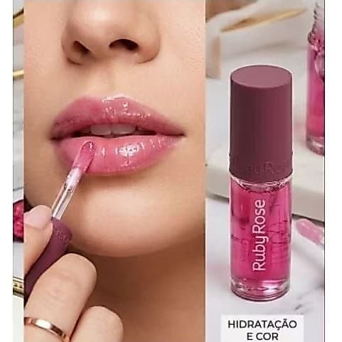Fresh Lips Ruby Rose Lip Oil - Óleo Hidratante Labial com Vitamina E, Jojoba e Uva
