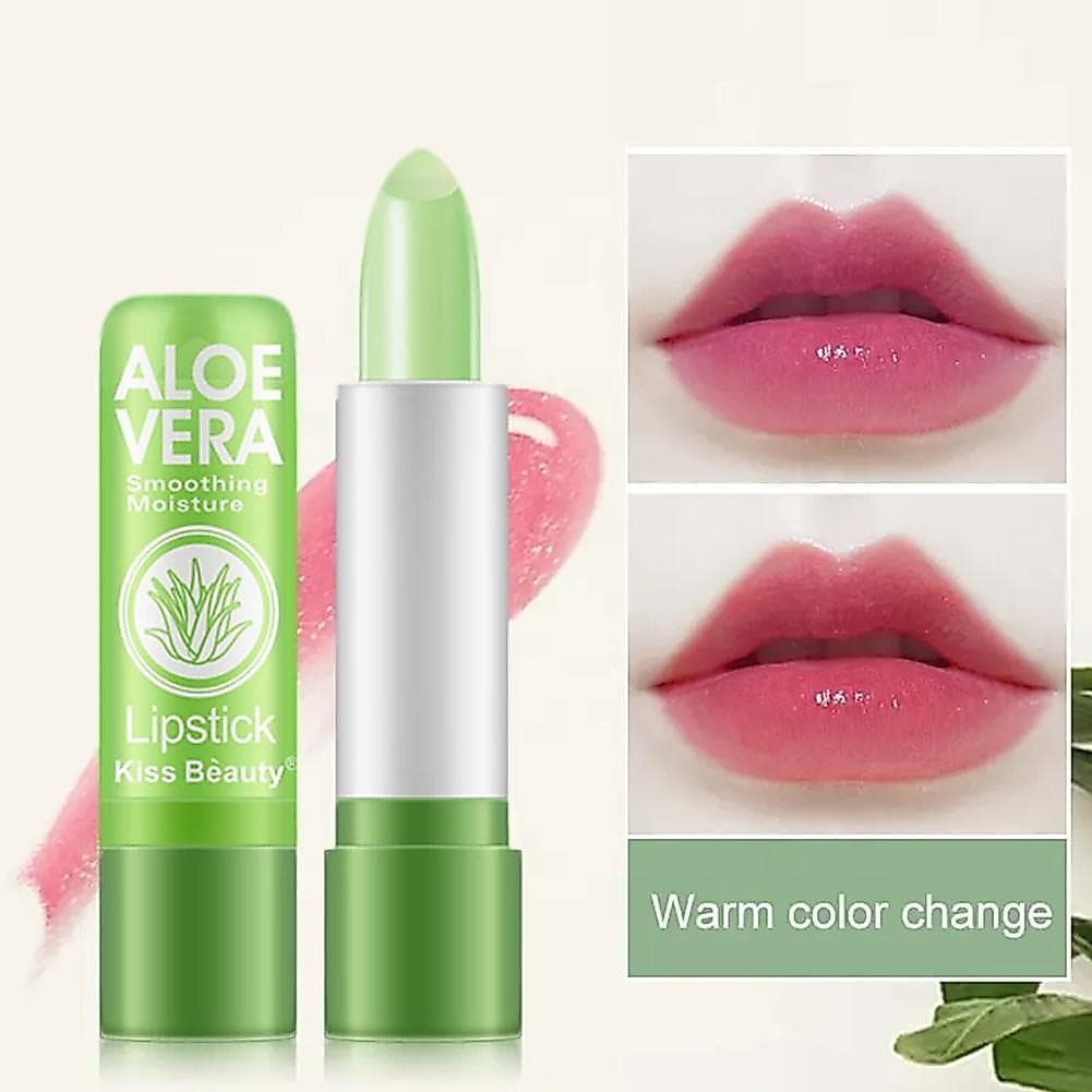 Batom Hidratante De Aloe Vera , Que Muda De Cor , À Prova D'água , Copo Antiaderente